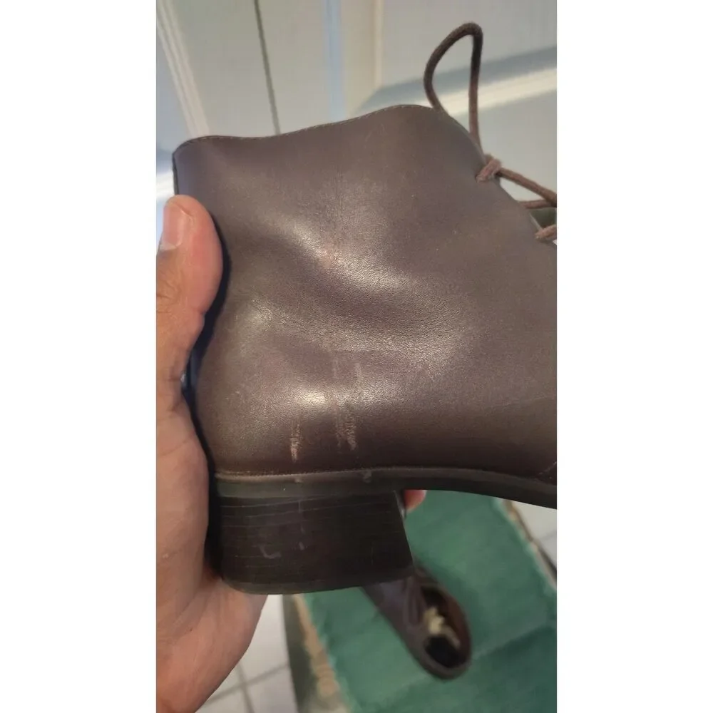 Vintage Westies Brown Leather Lace-Up Ankle Boots Chukka Booties Women's 7M